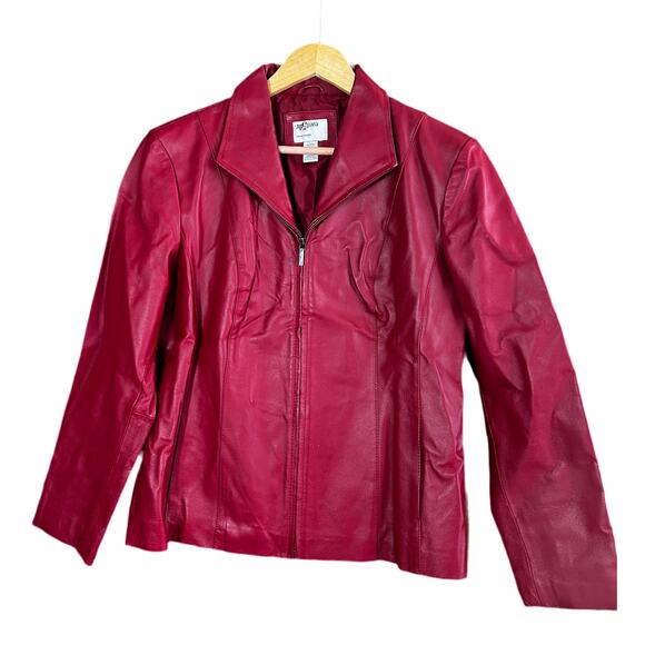 Y2K Red Leather Jacket - Picture 1 of 1